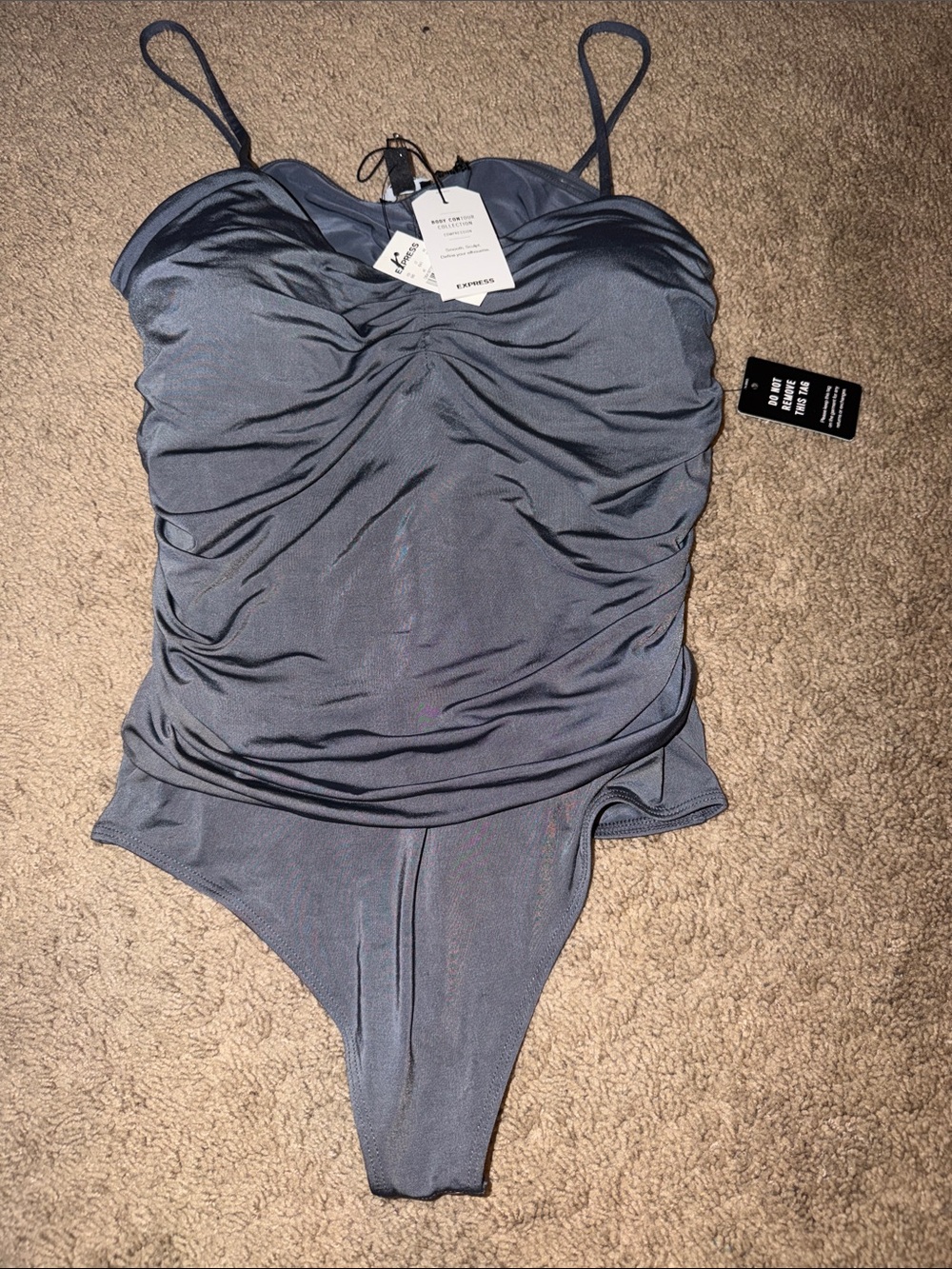 New tags express size large gray bodysuit